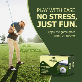 EZ Stripers logoed ball showing clean finish for reliable performance.