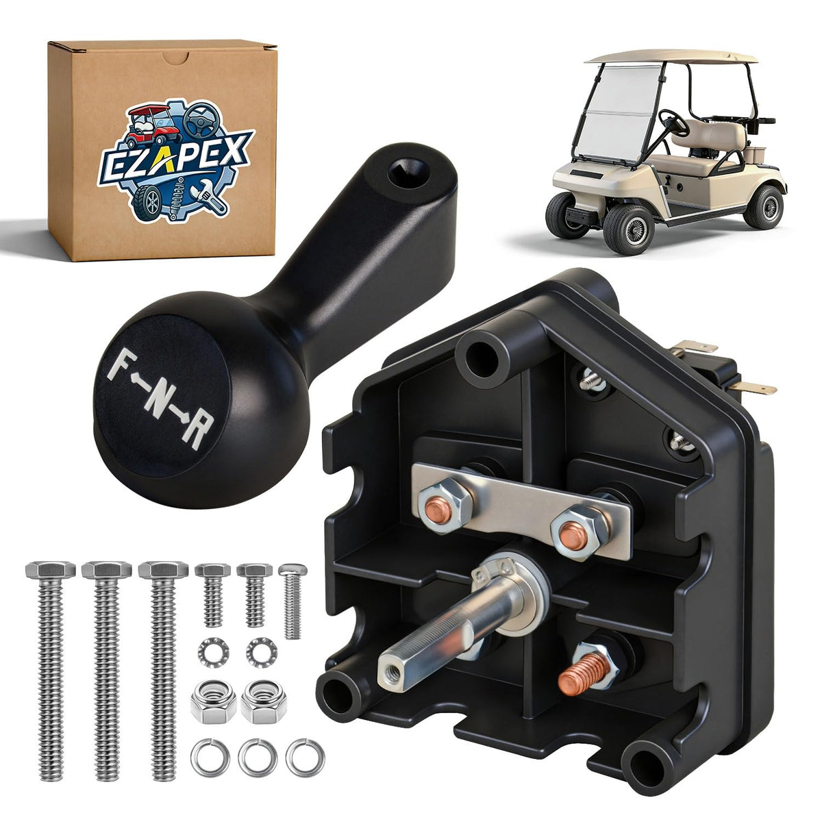 EZAPEX 36V forward/reverse switch with handle for Club Car DS ensures smoother gear engagement
