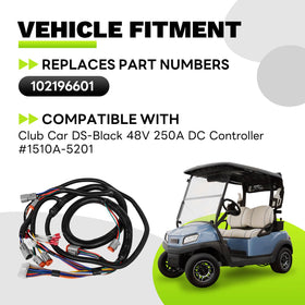 EZAPEX Club Car DS black controller 1510-5201 connectors for seamless installation.
