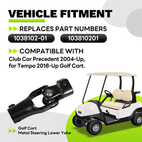 EZAPEX Club Car Precedent lower yoke ensures precise fit and steady handling.