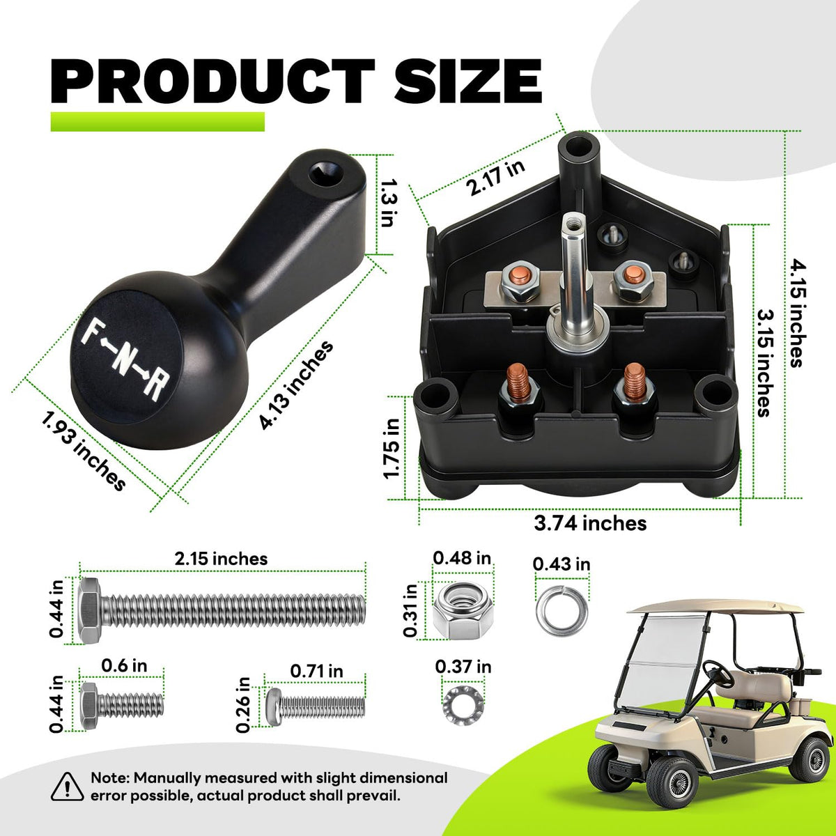 Installed in a golf cart dashboard for smoother forward and reverse switching