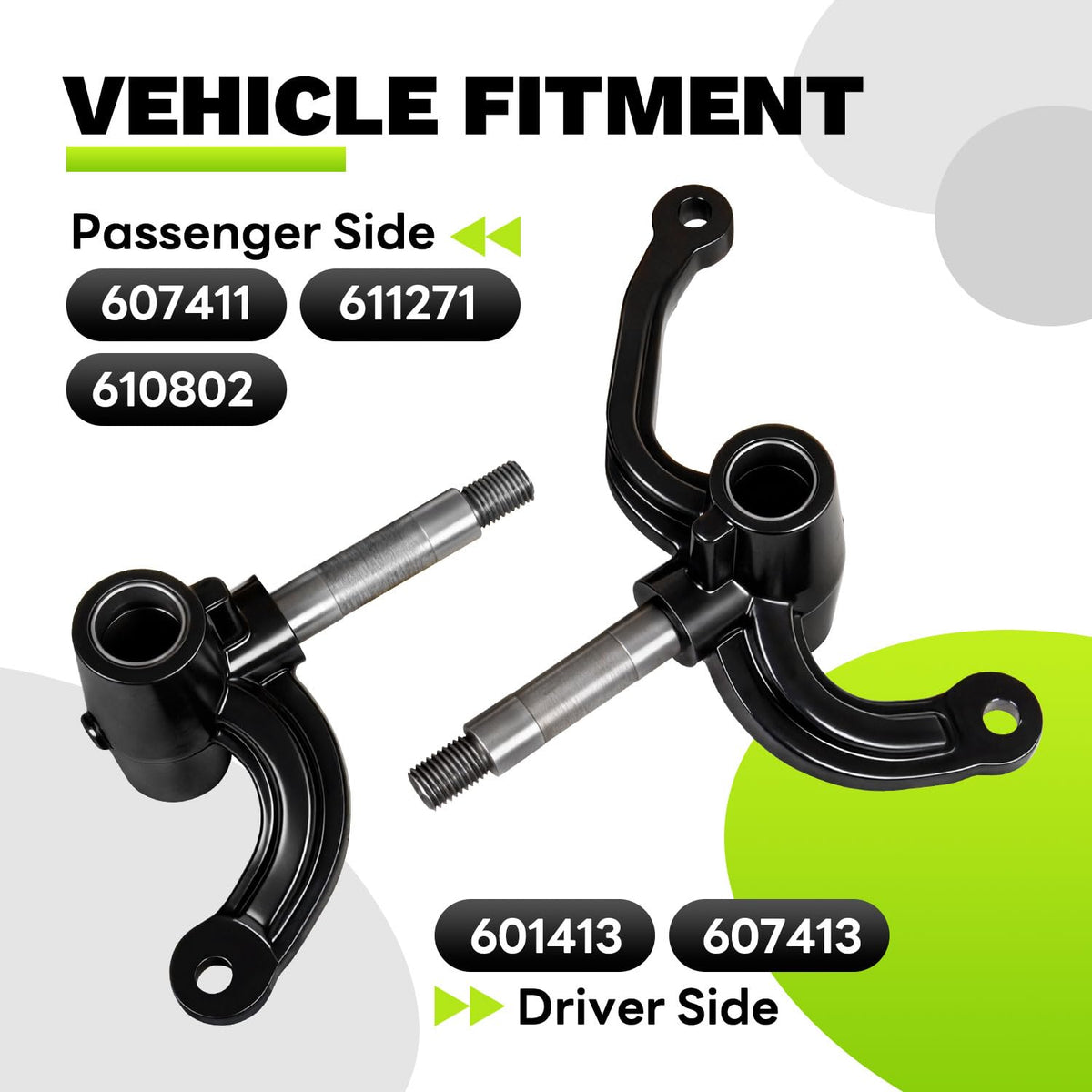 EZAPEX front right spindle assembly for EZGO RXV ensures smooth steering