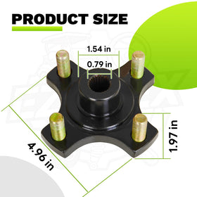 Two hub assemblies and eight nuts included in the EZAPEX kit.