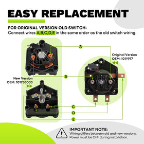 Contents image highlighting switch, handle, screws, and nuts