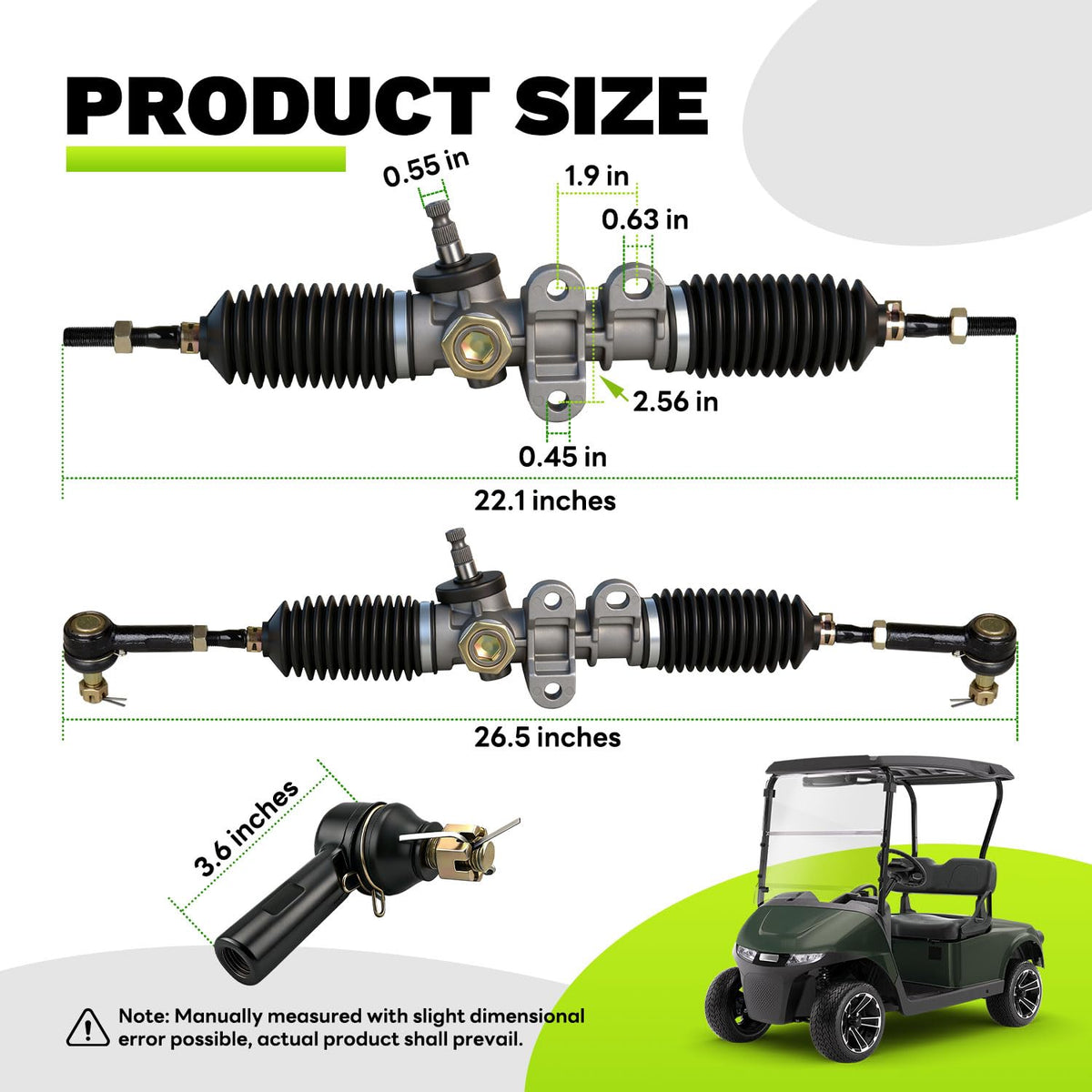 EZAPEX outer tie rod ends for EZGO RXV alignment and stability