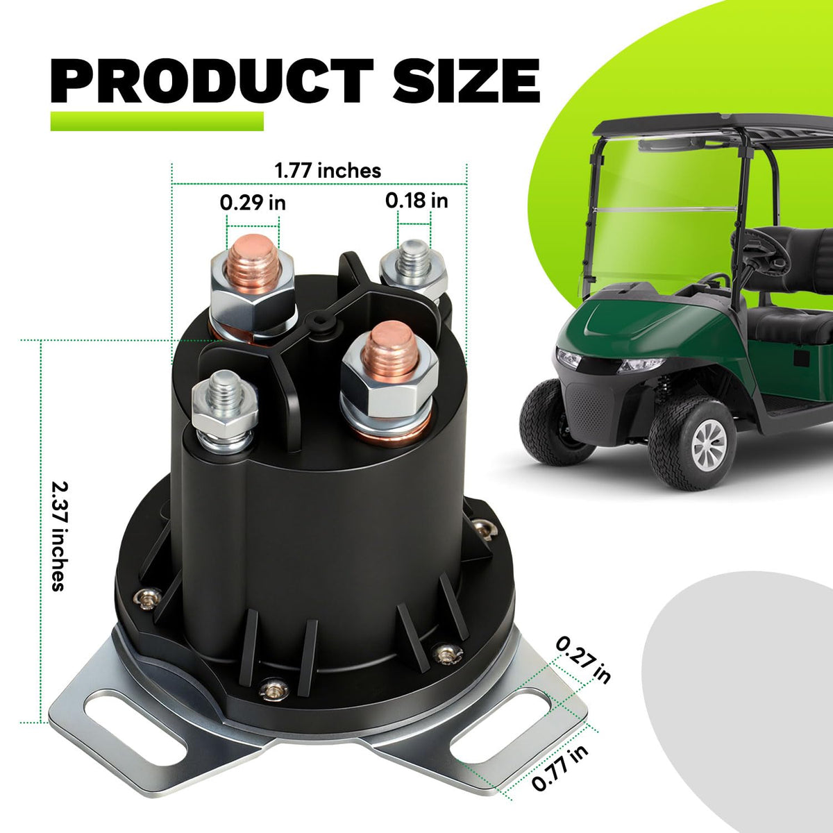 EZAPEX solenoid in operation demonstrates power delivery for golf carts.