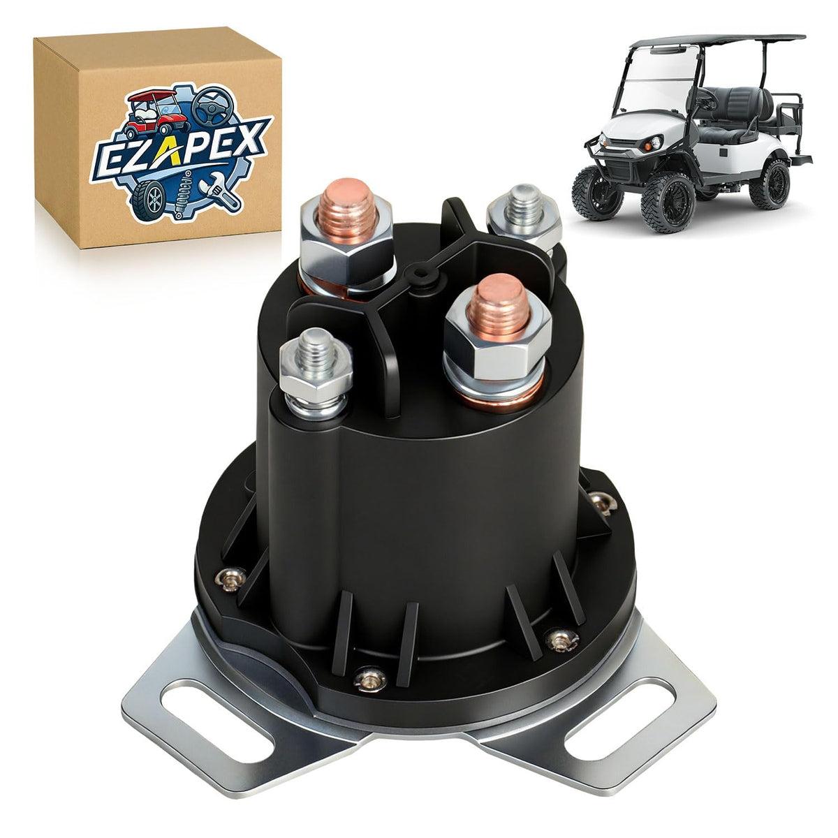 EZAPEX solenoid 624317-649373 with four terminals for stable current transmission.