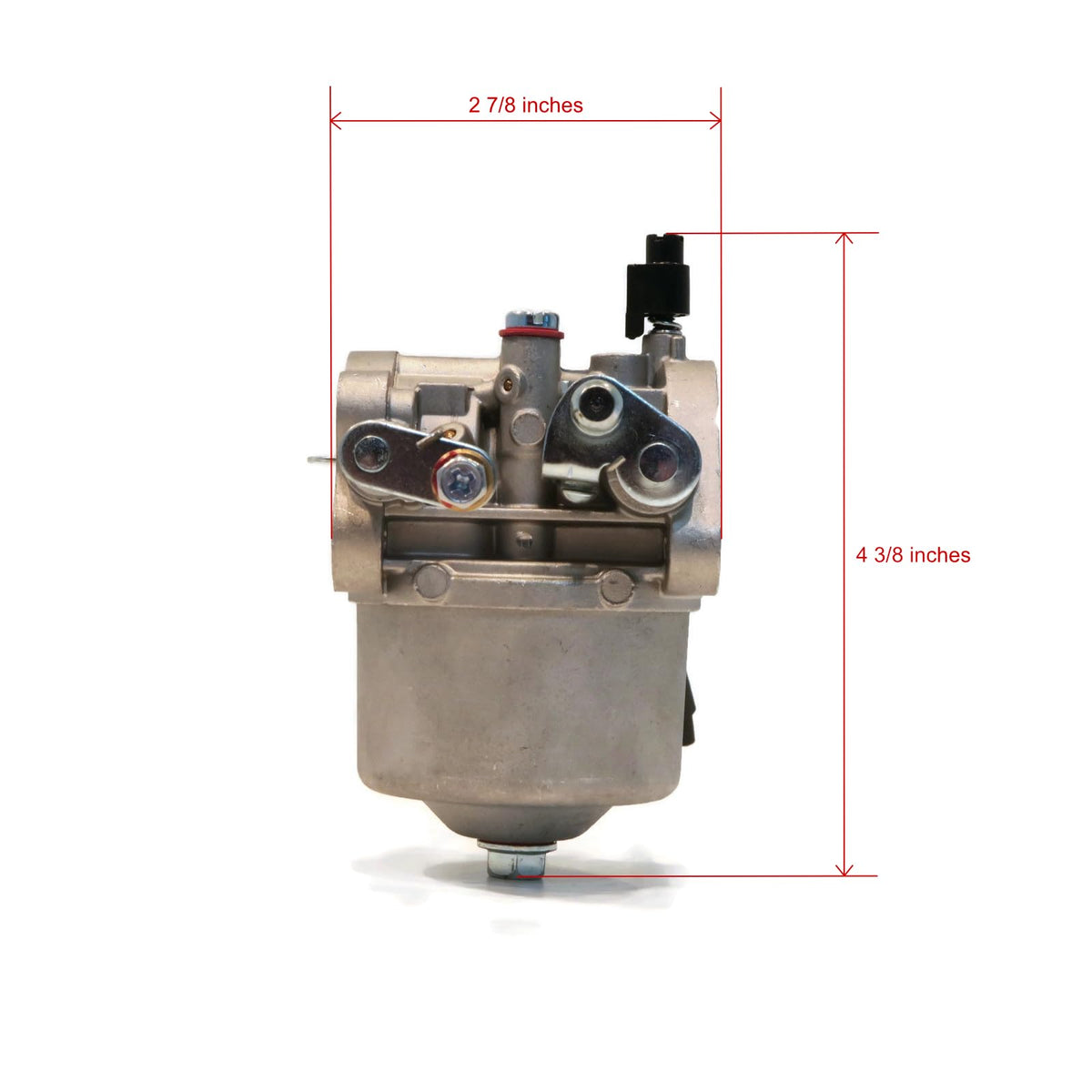 EZGO 17553 carburetor top detail shows screw alignment for reliable installation.
