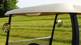 EzGo 6in mirrors with bracket ready for secure bracket installation on EzGo carts.