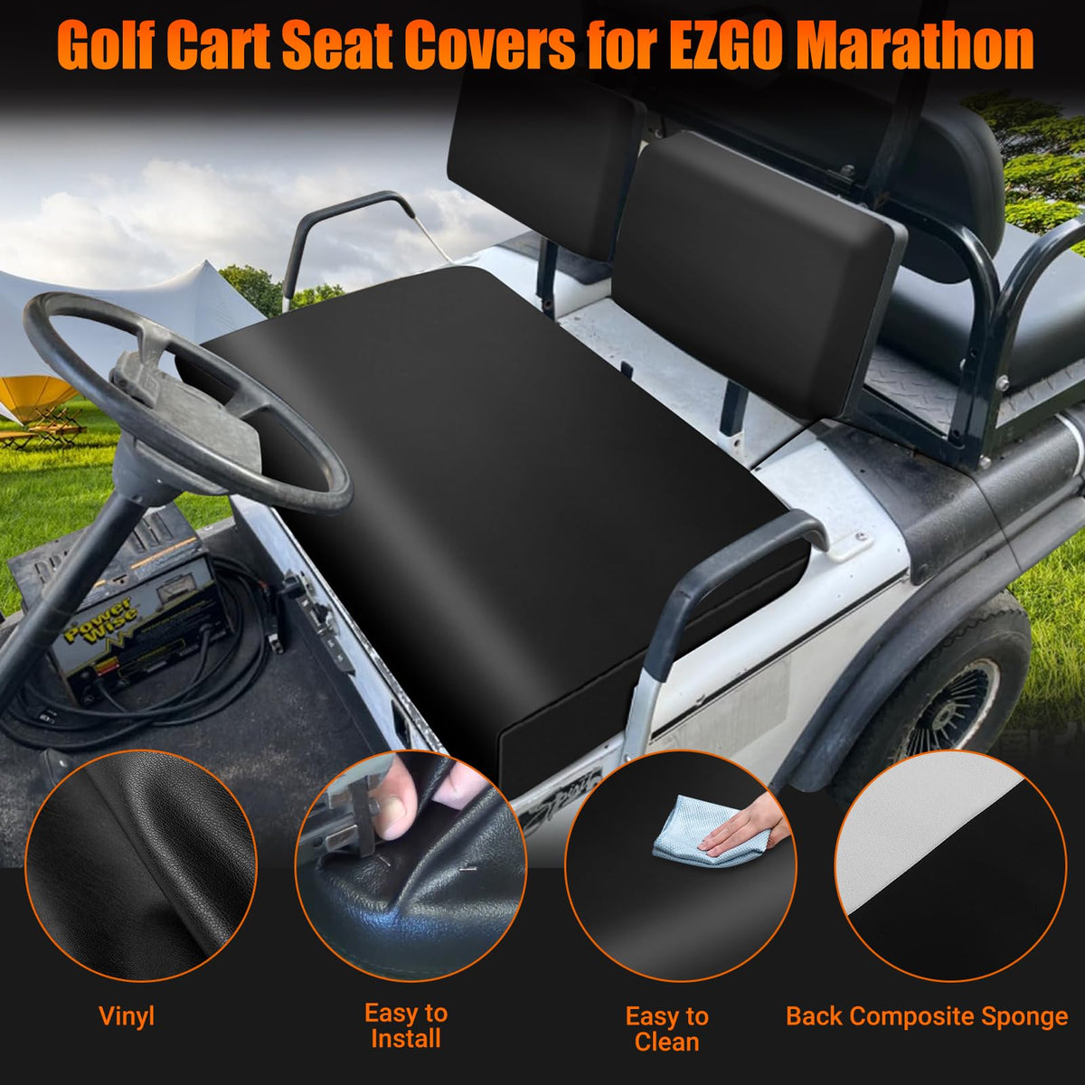 ZWPARTS EZGO Marathon seat fit ensures snug, no-shift performance.
