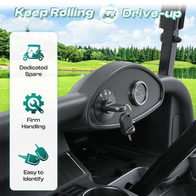 EZGO RXV ignition keys close-up show durable metal for reliable starts.