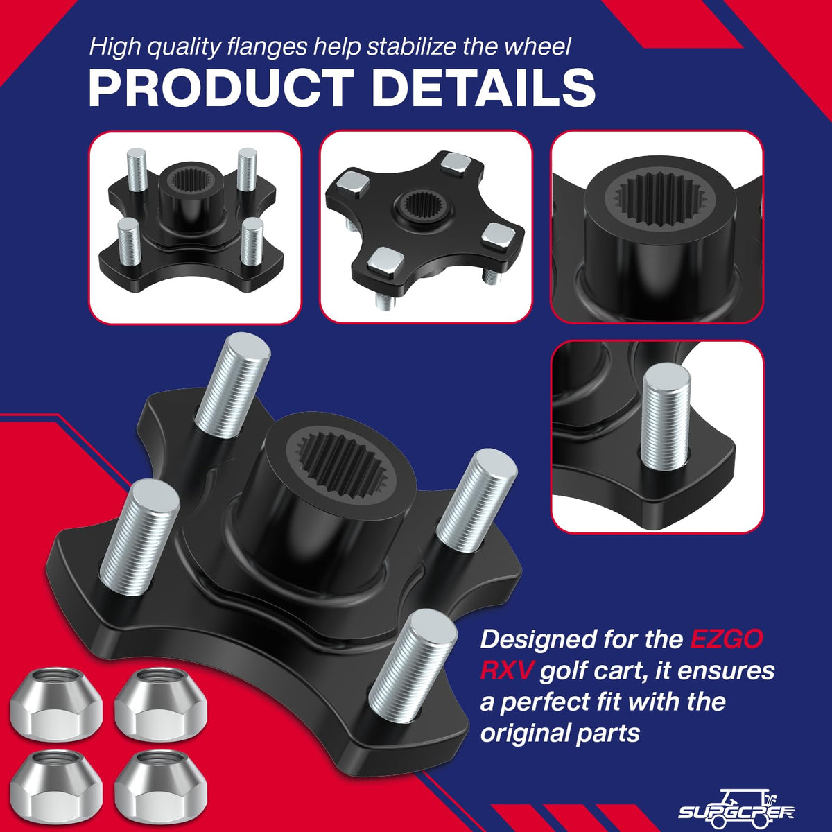 SUPGCPER EZGO RXV spline engagement detail for solid fit.