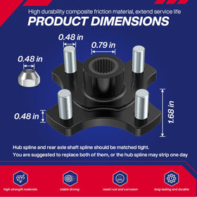 SUPGCPER EZGO RXV rear hub flange plate closeup of durable material.