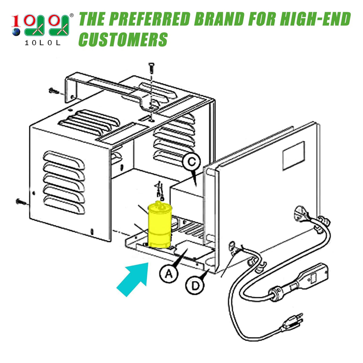 EZGO charger capacitor with 20 MFD, replacement for legacy PowerWise units
