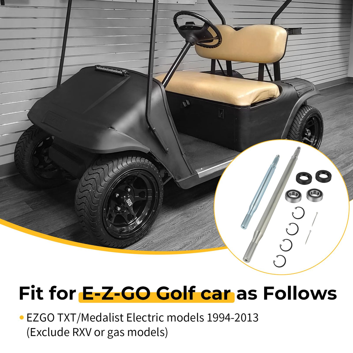 EZ-GO TXT/Medalist Electric rear-axle assembly by M MATI for easy maintenance.