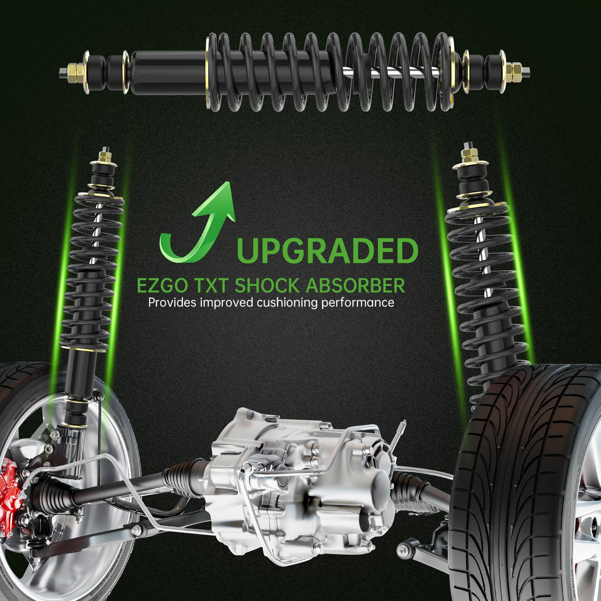 EZGO TXT Medalist shock absorber closeup piston showing precision valving