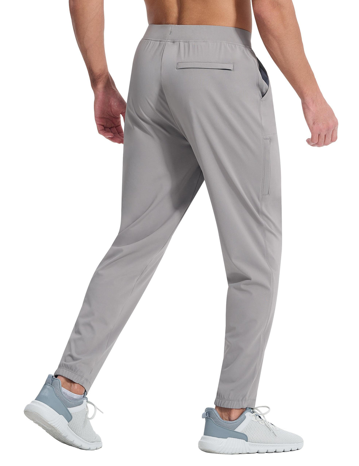 EZRUN joggers highlight the elastic waistband with drawstring for a customizable fit