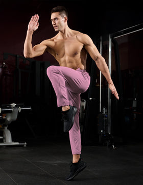 EZRUN joggers elastic waistband with drawstring for adjustable comfort.
