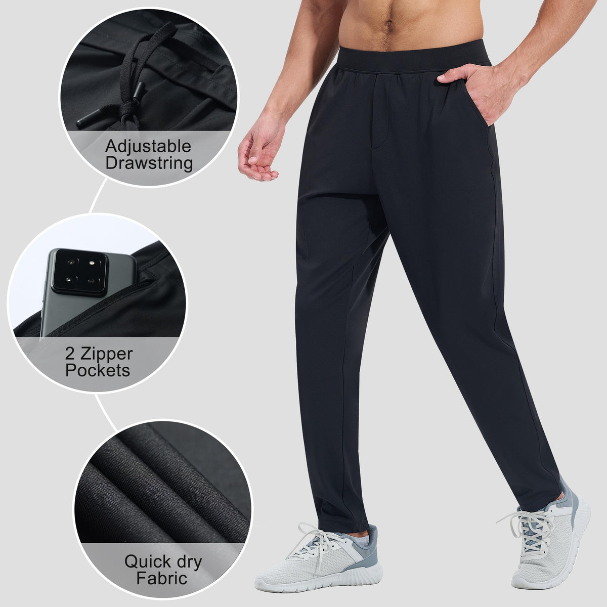 EZRUN men's joggers multi-sport use for gym, golf, and casual wear