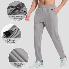 EZRUN gray joggers designed for versatile quick-dry performance during workouts and daily wear