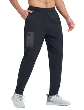 EZRUN men's joggers front view with tapered athletic silhouette for workouts.