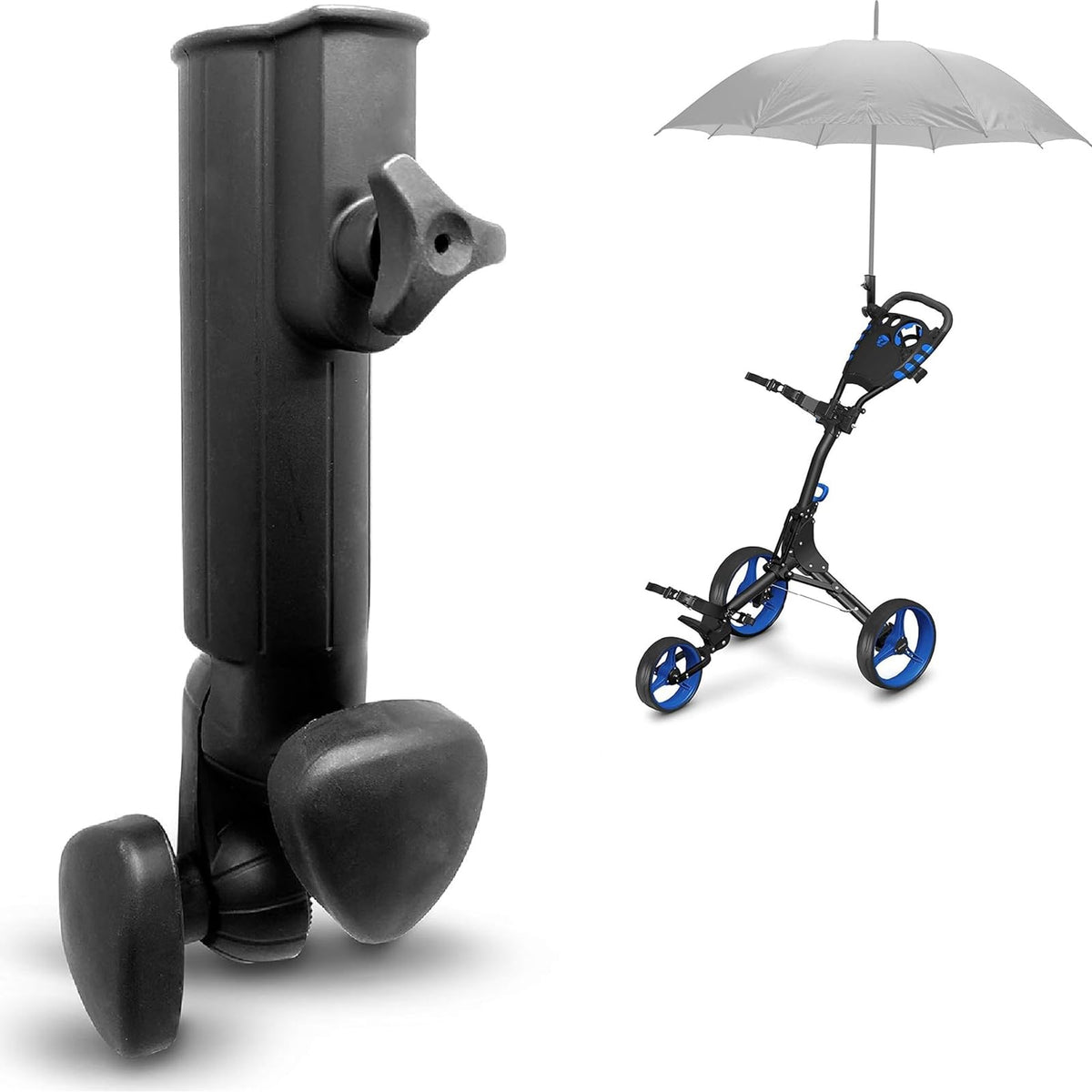 Fabater cart umbrella holder clip-on-cart keeps shade ready on the go.