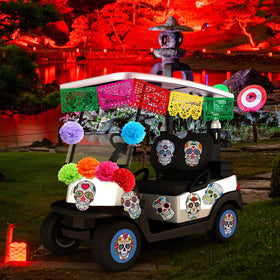 Faccito golf cart decoration kit detail highlighting colors and texture.