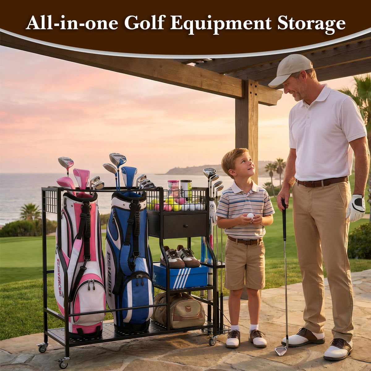Faesun golf bag organizer with 6 club slots for easy access