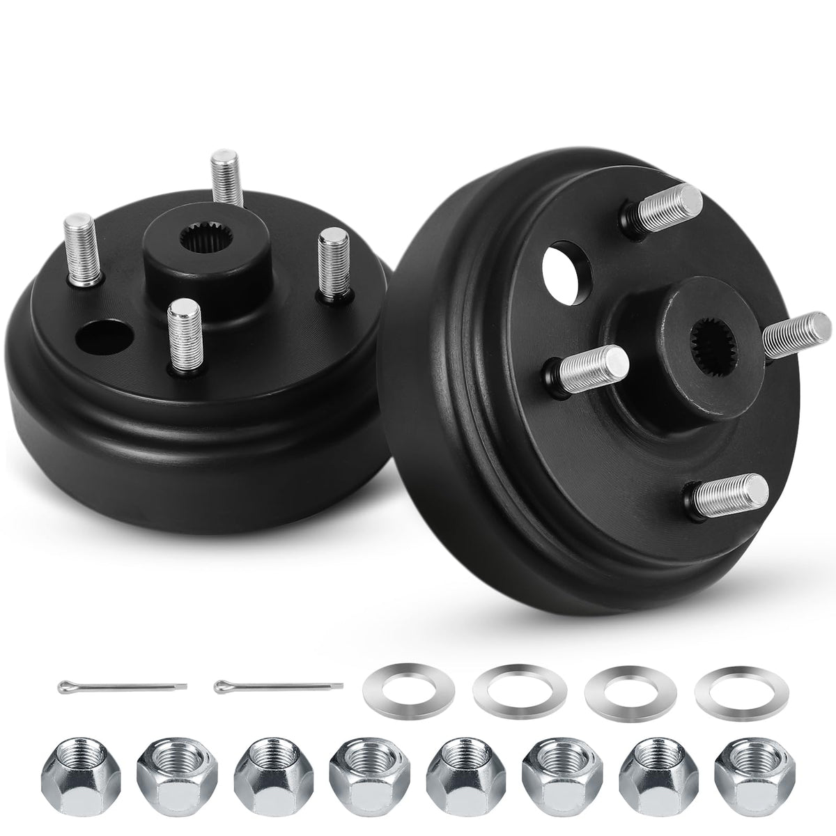 FAHKNS brake drum assembly for EZGO TXT with 24-tooth spline for balanced braking