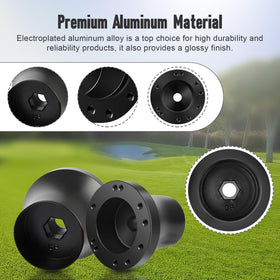 FAHKNS black finish adapter complements any golf cart look