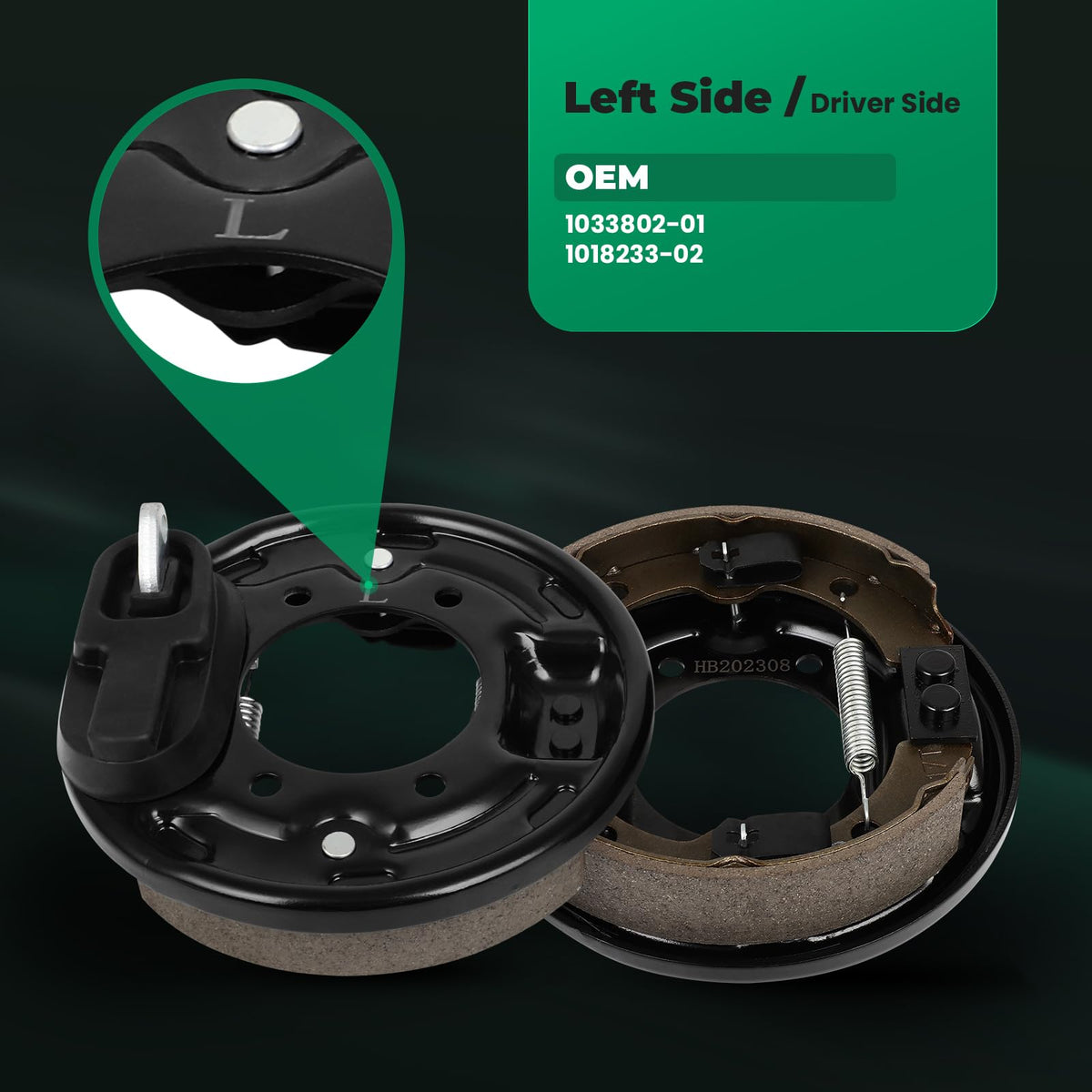 FAHKNS golf cart brake assembly right view enhances stopping consistency for Precedent