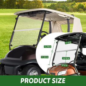 FAHKNS windshield on Club Car Precedent highlighting compatibility for 2004 and newer models.