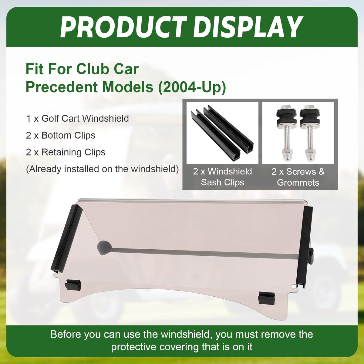 FAHKNS tinted 5mm acrylic windshield delivering high transparency and glare control.