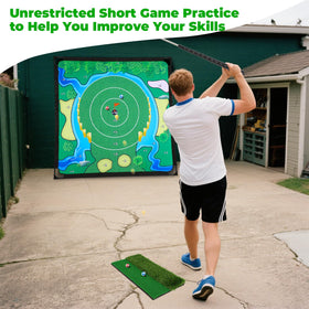 FAHKNS arena 6-5 by 6-5 feet extends short game options.