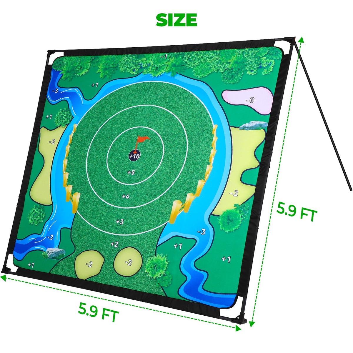 FAHKNS Golf Chipping Game portable arena supports training anywhere, indoors or outdoors.
