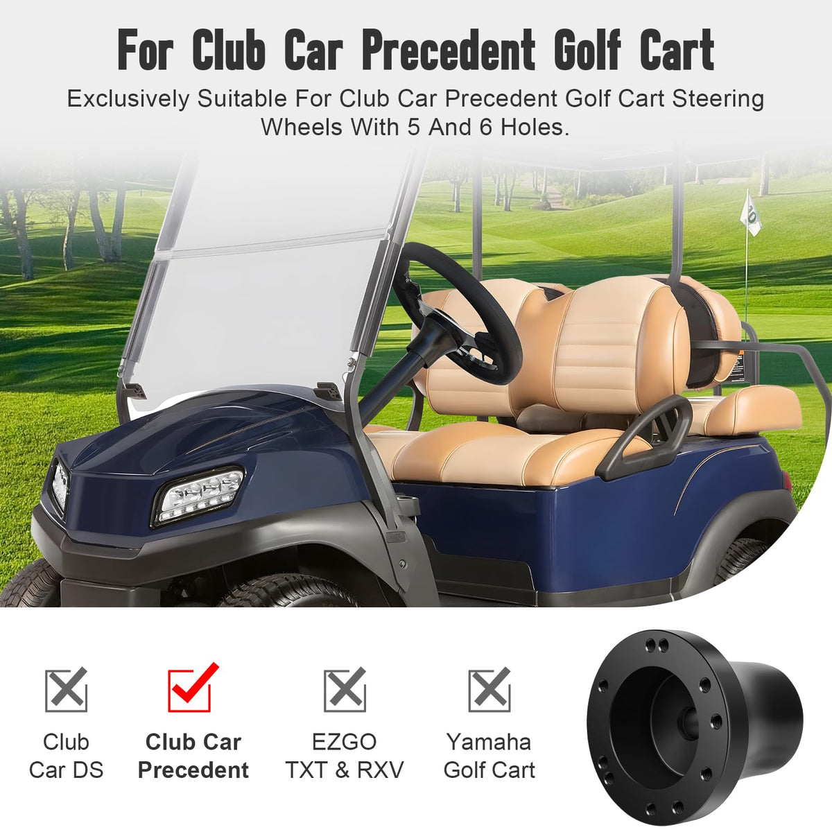 FAHKNS club car precedent adapter installs with standard screws