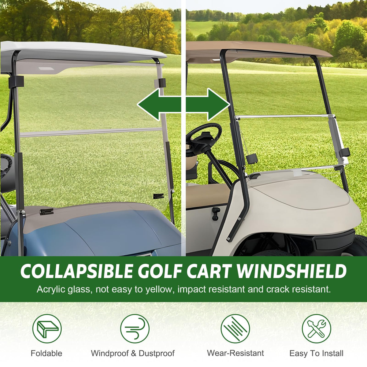 FAHKNS UV-resistant, shatterproof windshield for year-round durability