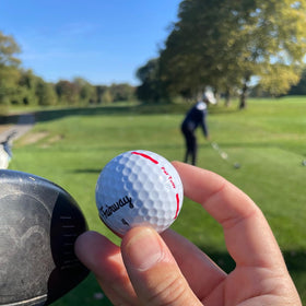 Fairway Golf Par Tour ball highlights Surlyn cover durability during play.