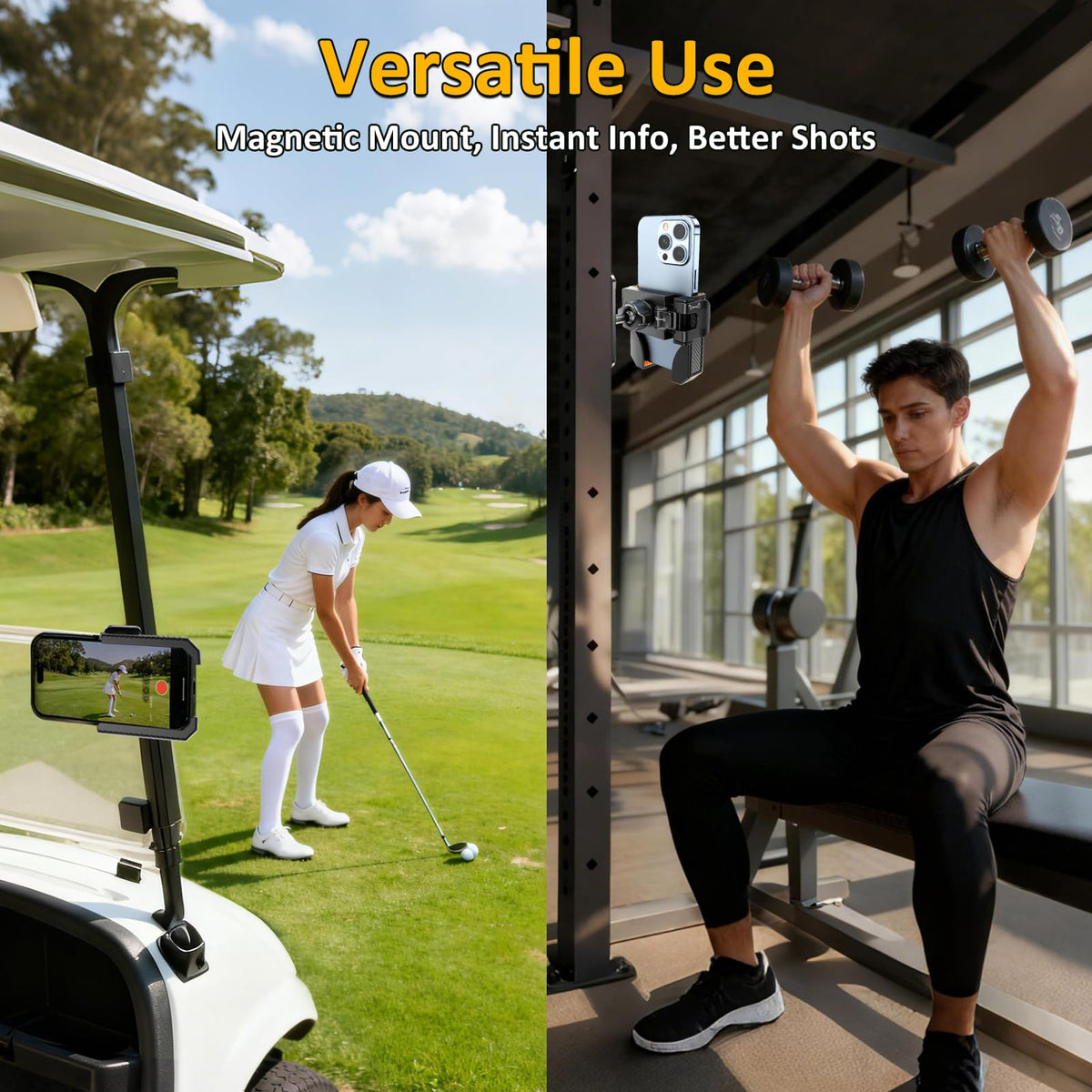 Falafa EZGO/Club Car/Yamaha compatible mount fits most golf carts