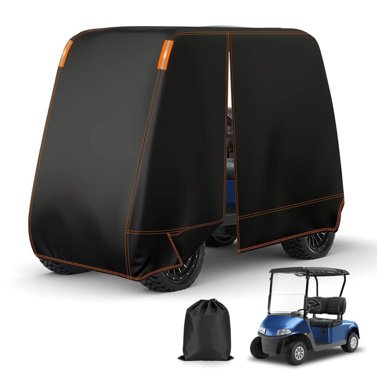 Falafa golf cart cover 2-passenger waterproof protection for two-seat carts.