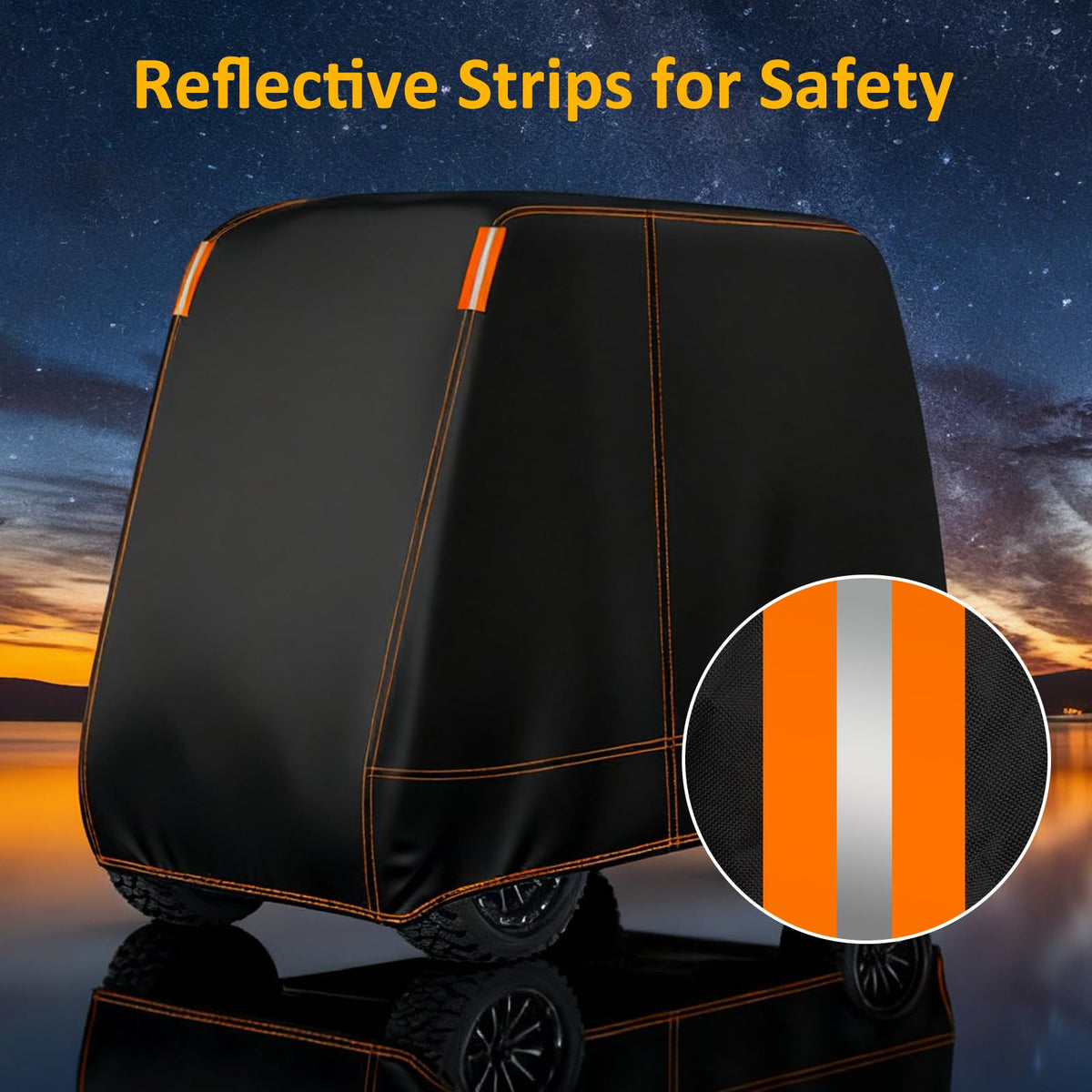 Falafa reflective strips boost visibility when parked after dark.