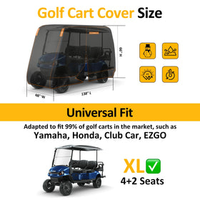 Falafa golf cart cover with side ventilation openings for airflow