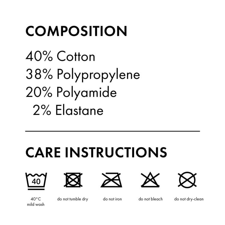 FALKE GO2 machine wash cold helps preserve color and shape.