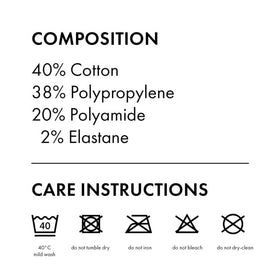 FALKE GO2 machine wash cold helps preserve color and shape.
