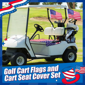 Fanfanwin embroidered American flag set adds patriotic flair to your cart.