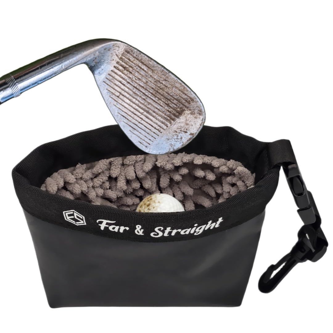 FAR&STRAIGHT cleaning pouch open top design for fast on-course access