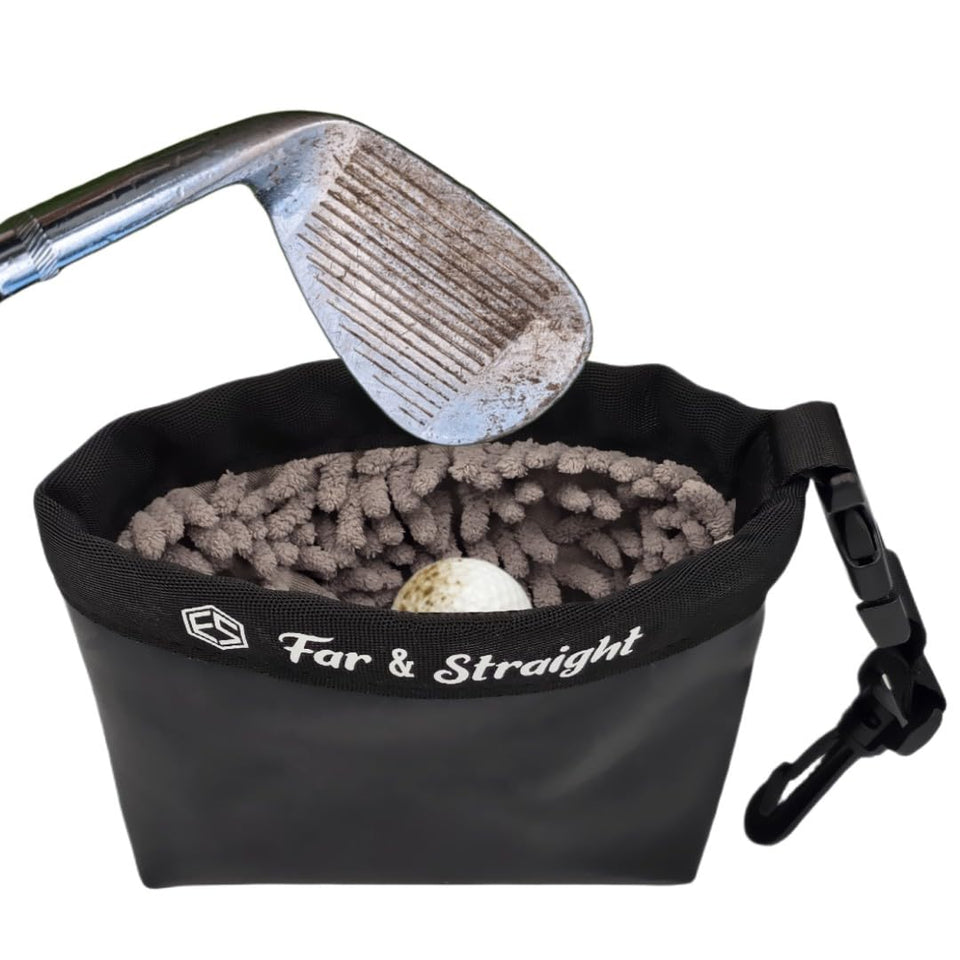 FAR&STRAIGHT cleaning pouch open top design for fast on-course access