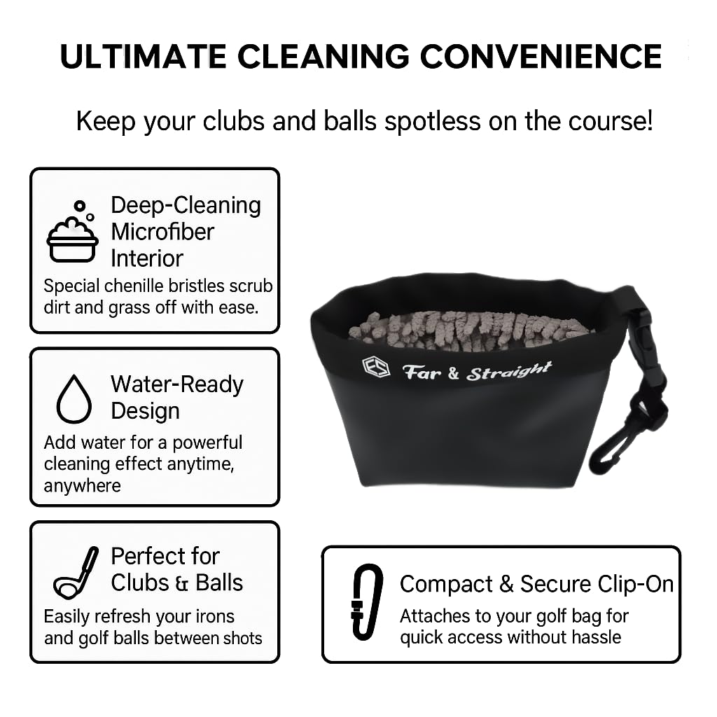 FAR&STRAIGHT microfiber fingers gently remove dirt from club grooves