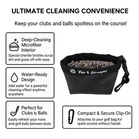 FAR&STRAIGHT microfiber fingers gently remove dirt from club grooves