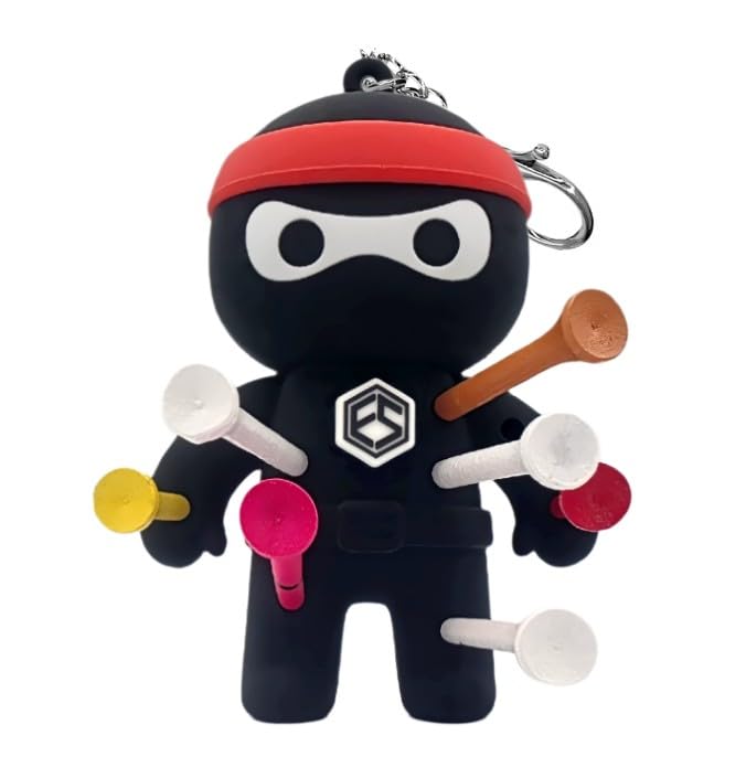 FAR&STRAIGHT Ninja Tee Holder offers quick tee access with a playful ninja design